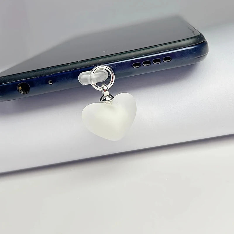Heart Shaped Phone Dust Plug Pendant, Heart-Shaped Pendant Suitable For iPhone/Type-C Universal Phone Accessories