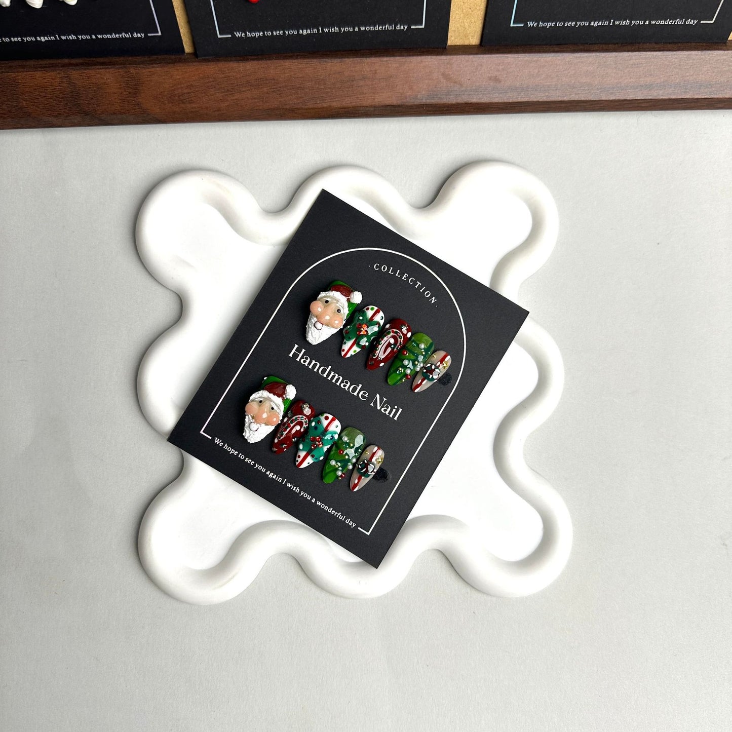 Nail Stickers Wearable Nail Tips Purely Handmade Pinch Design Christmas European and American Cross-Border Wholesale