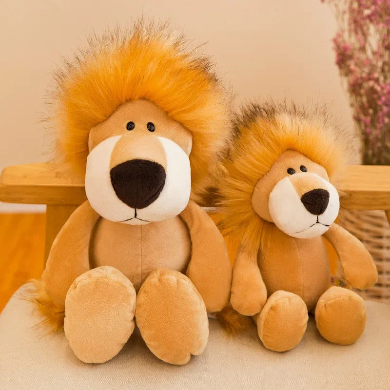 25cm Stuffed Lifelike Lion Tiger Elephant Monkey Leopard Giraffe Raccoon Doll Simulation Forest Animals Plush Toys for Kids Gift