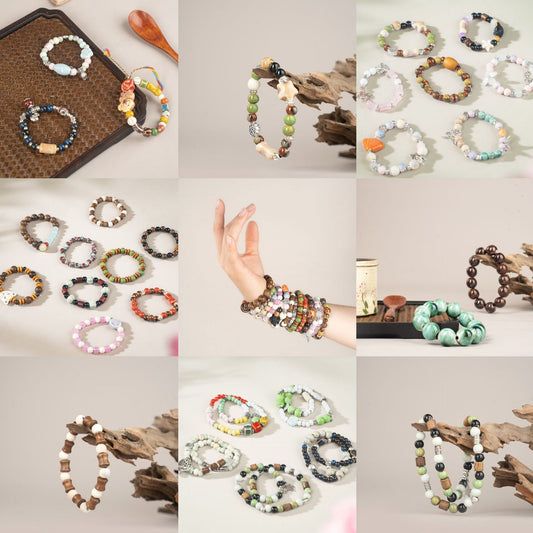 Jingdezhen Ceramic Jewelry Ethnic Style Simple Mixed Style Women's Gift Bracelet
