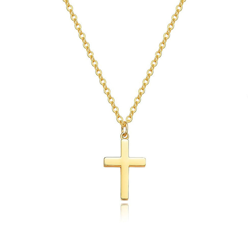 Amazon TK Hot-Selling OT Buckle Square Cross Necklace for Women Copper Plated 14K Gold Paperclip Necklace Yiwu In Stock