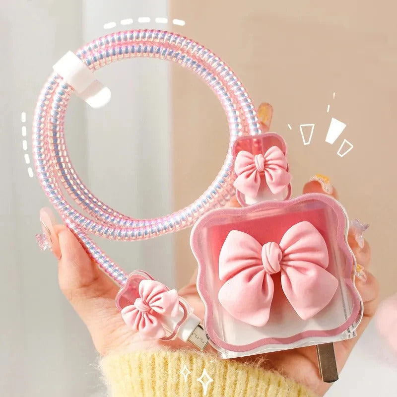 3D New Cable Charger Protection Case For IPhone 15 14 13 Pro Max 18W 20W Original Charger Cable Data Line Wire Spiral Protector