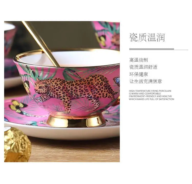 Leopard coffee cup/birthday gift/milk tea cup