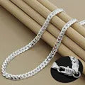 New High quality 925 Sterling Silver 4MM Women Men chain Male Twisted Rope Bracelets Fashion Silver Jewelry