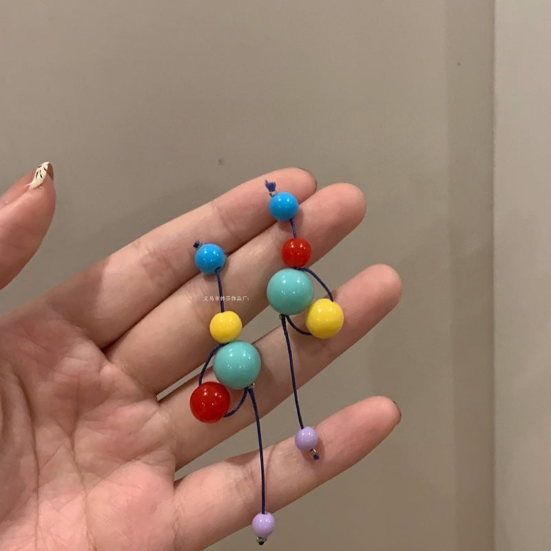 Dopamine Colorful Flower Earrings Suitable for Spring Sweet Cute Young Heart Stud Earrings for Women 2025 New Model