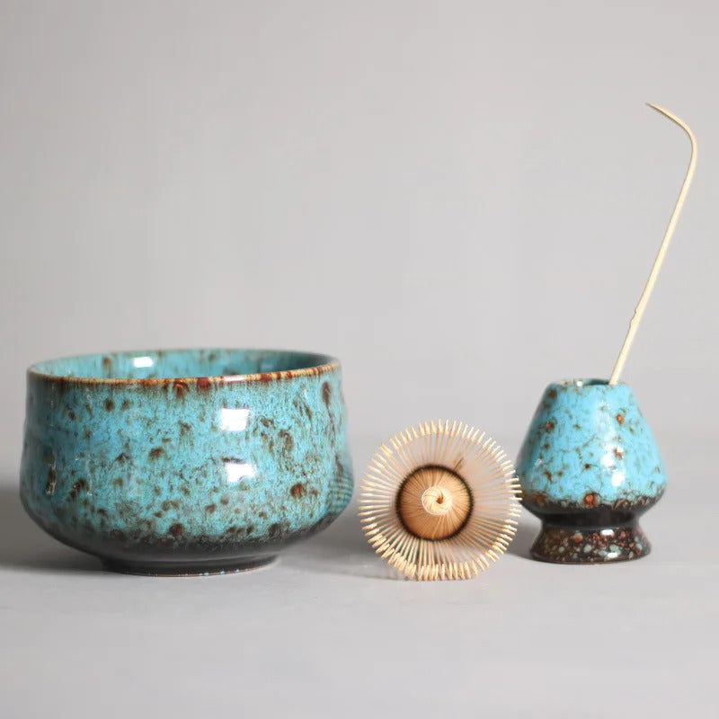 Ceramic glaze Matcha Set Safe Bamboo Whisk Teaspoon Tea Sets Indoor Beverage Shop Tea-making Tools Accessories Birthday Gifts