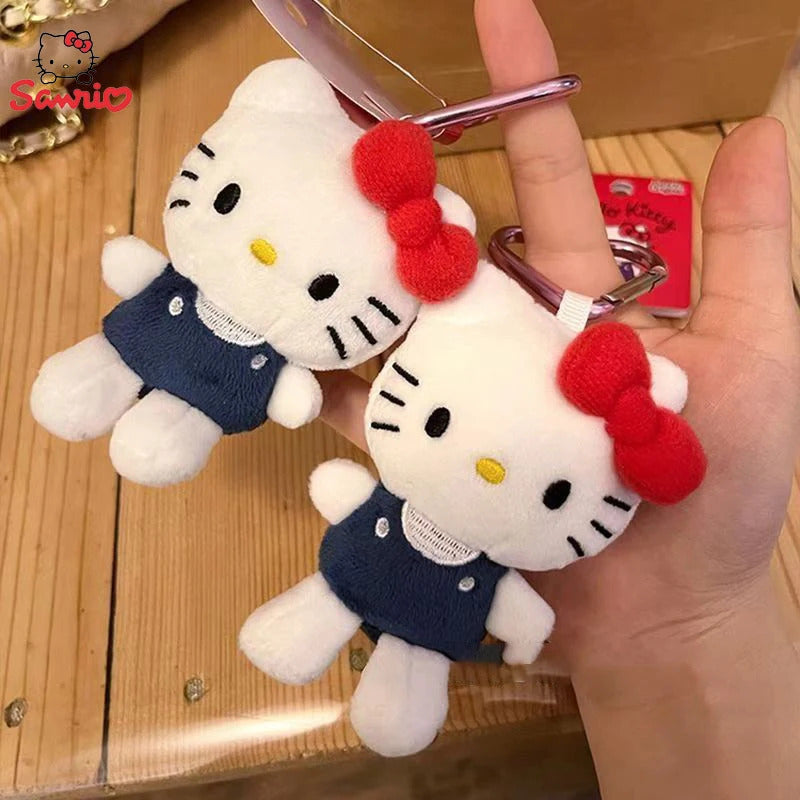 Sanrio Hello Kitty Plush Doll Keychain Cartoon Kt Cat Plushies Pendant Bag Decoration Ornaments Plush Toys Birthday Girl Gifts