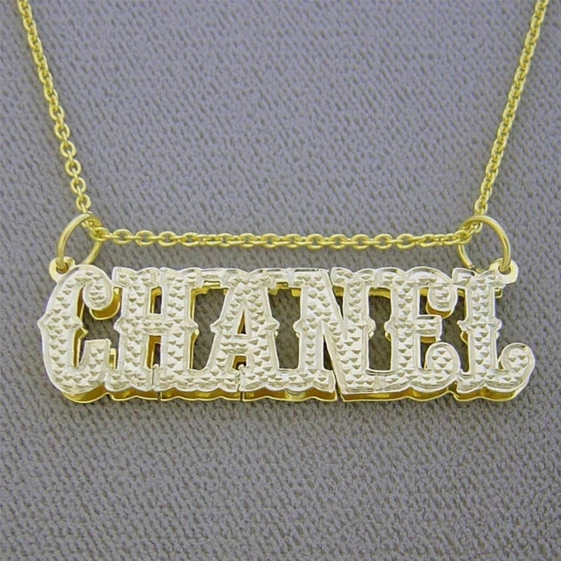 Customized 3D Double-sided Ice Plated Name Necklace Ideas for Father's Day  Hip Hop Necklace Gift for Husband's Birthday Jewelry