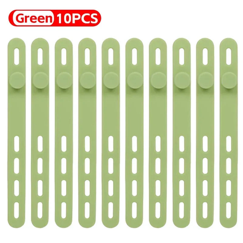 Silicone Cable Winder Charge Line Management Adjustable Straps Lock Cable Tie Straps for Home Office Reusable Data Wire Managers
