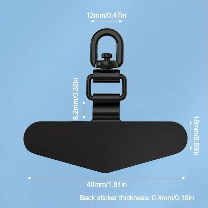 Upgrated 360 Rotatable Steel Phone Tether Tab Metal Patch Gasket Cellphone Lanyard Safety Connecter Piece New