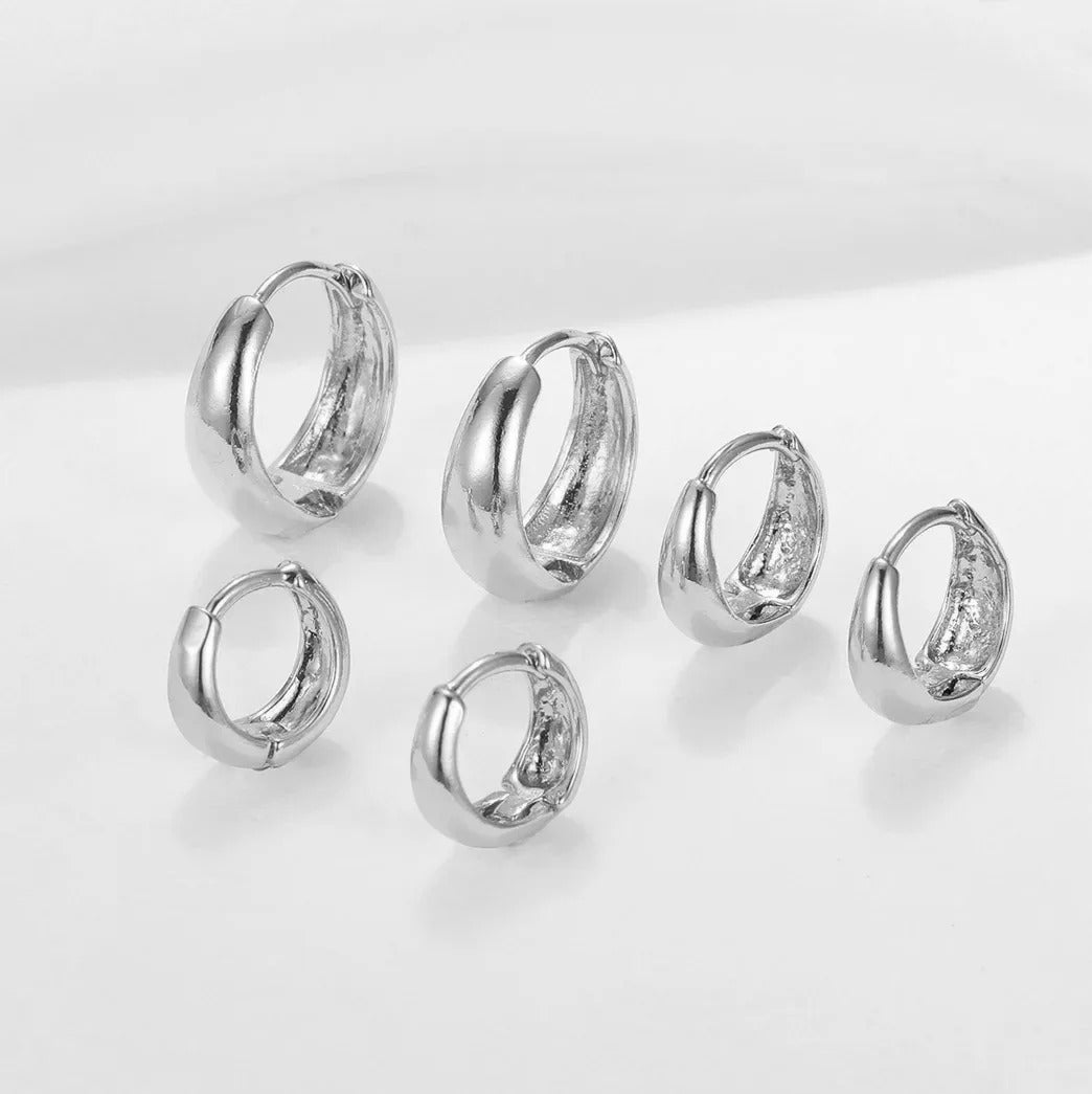 3 Pair Stainless Steel Minimalist Huggie Hoop Earrings For Women Gold Color Tiny Round Circle Earring Unisex Punk Rock Jewelry