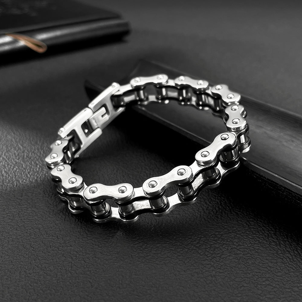 Bracelet Titanium Steel Men's Bracelet Rock Personalized Motorcycle Chain Bicycle Bracelet