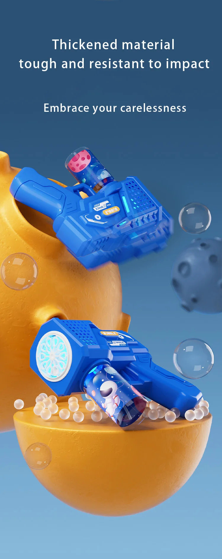 10 hole automatic bubble machine toy children's handheld space bubble gun electric light without battery bubble water