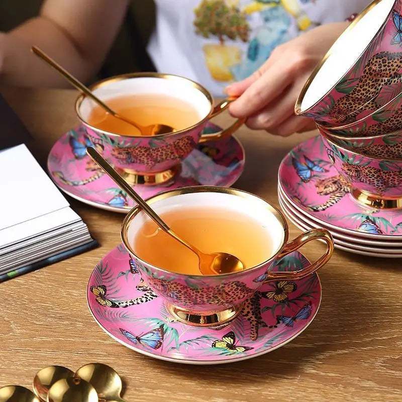 Leopard coffee cup/birthday gift/milk tea cup