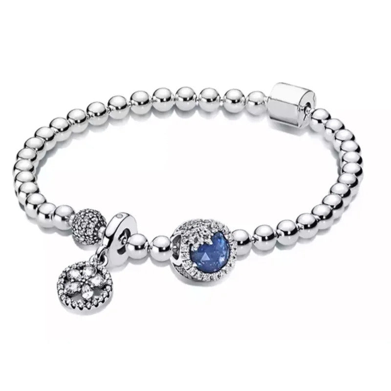 Luxurious 100%925 sterling silver original cute animal charm bead DIY set bracelet, high-end birthday gift jewelry for women