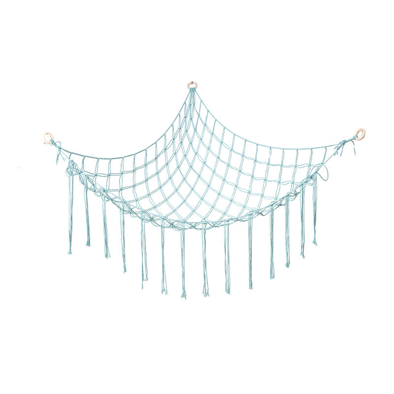 Handwoven Children's Room Corner Toy Storage Hammock Bedroom Decoration Triangle Plush Toy Storage Net