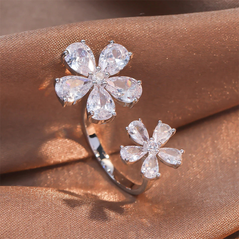 ZAKOL Exquisite Micro Inlay Zircon Butterfly Open Rings for Women Fashion Wedding Party Jewelry