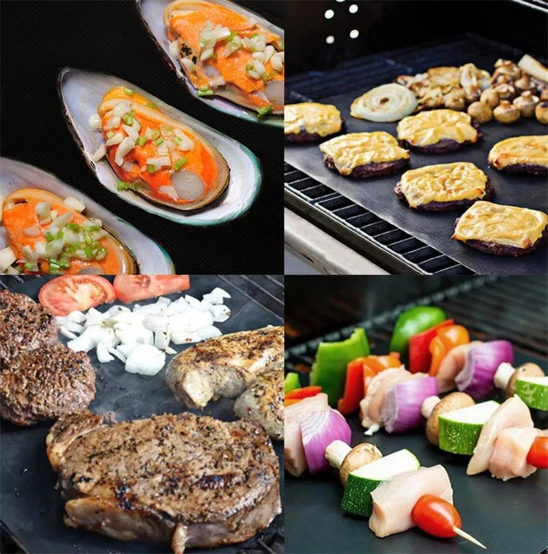 1/5/10pcs Nonstick BBQ Grill Mat 40*33cm Baking Mat BBQ Tools Cooking Grilling Mat Heat Resistance Barbecue Sheet Kitchen Tools