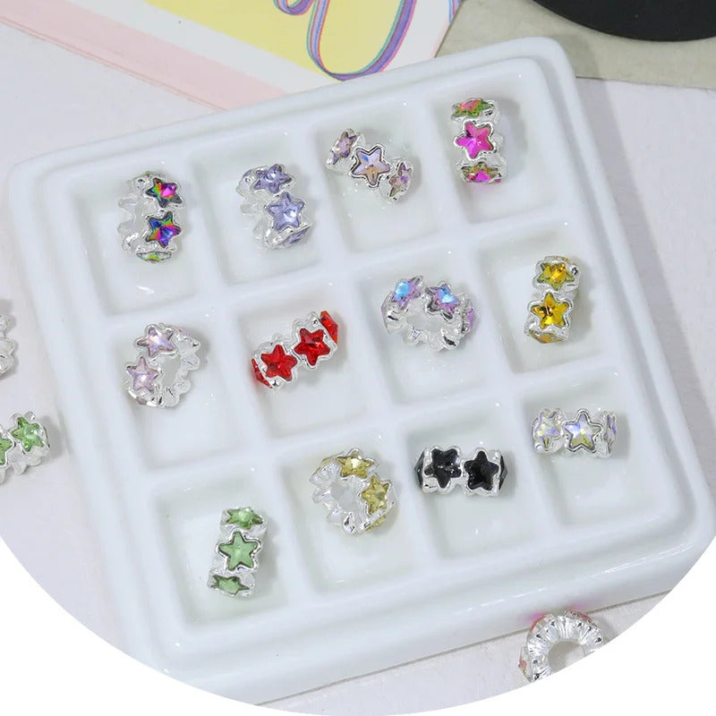 Cordial Handmade 15*15MM 50Pcs DIY Hand Made/Star Shape/Spacers Beads/Rhinestone Effect/Jewelry Findings & Components #18411
