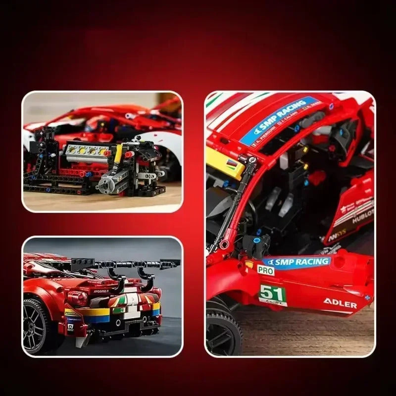 TECHNICAL 488 GTE Ultimate MOC Race Car Building Set 1684PCS Advanced Engineering Model STEM DIY Vehicle Bricks 42125