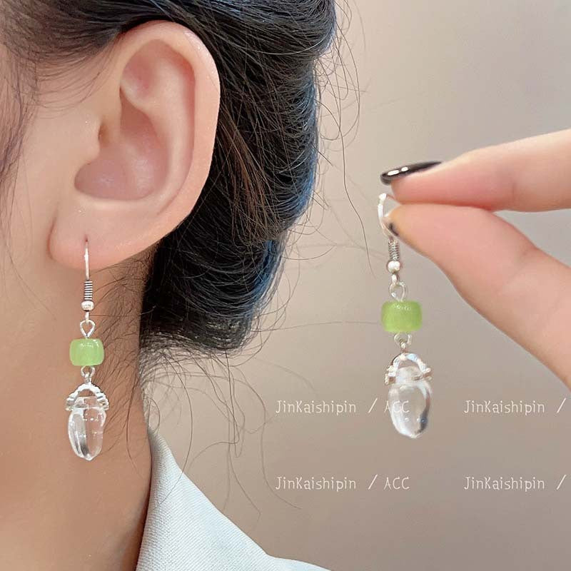 New Chinese Style Butterfly Flower Water Drop Earrings for Women Chinese Style Ancient Style Earrings Retro Cheongsam Hanfu Cool Earrings