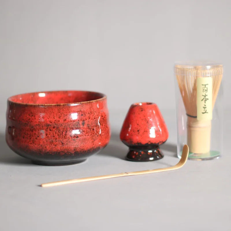 Ceramic glaze Matcha Set Safe Bamboo Whisk Teaspoon Tea Sets Indoor Beverage Shop Tea-making Tools Accessories Birthday Gifts
