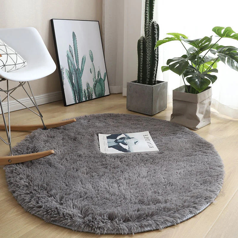 Plush Rugs Round Carpet For Living Room Sofa Foot Pad Fluffy Soft Kids Bedroom Cushion Balcony Hanging Basket Mat