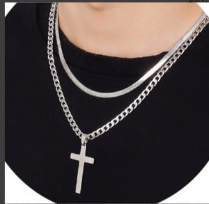 Amazon TK Hot-Selling OT Buckle Square Cross Necklace for Women Copper Plated 14K Gold Paperclip Necklace Yiwu In Stock