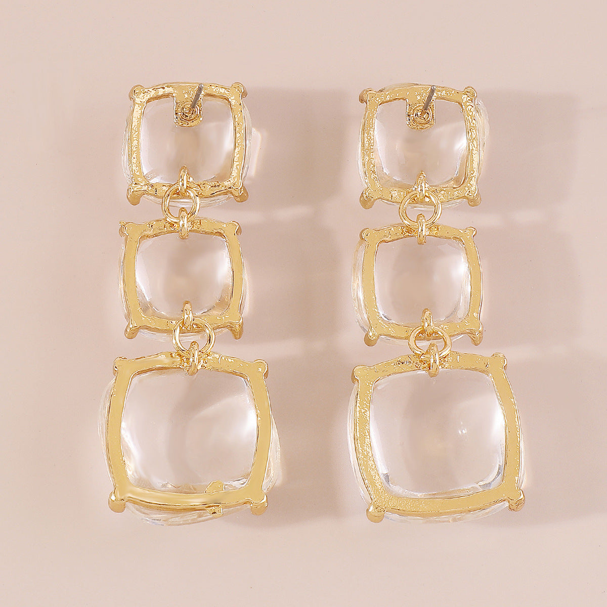 Trendy Accessories ZA Personality Fashion Exaggerated Geometric Resin Colorful Earrings Necklace