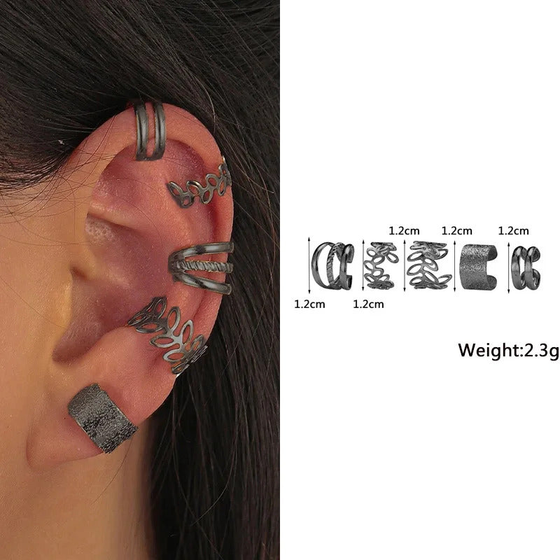 New Gold Color Metal Ear Cuff Non-Piercing Ear Clips Fake Cartilage Earrings Clip Earrings For Women Men Wholesale Ear Jewelry