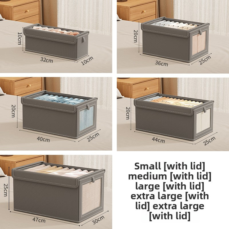 Oxford Cloth Window Bedroom Clothing Storage Box with Lid Household Clothes Dustproof Storage Bin Large Balcony Organizer Box