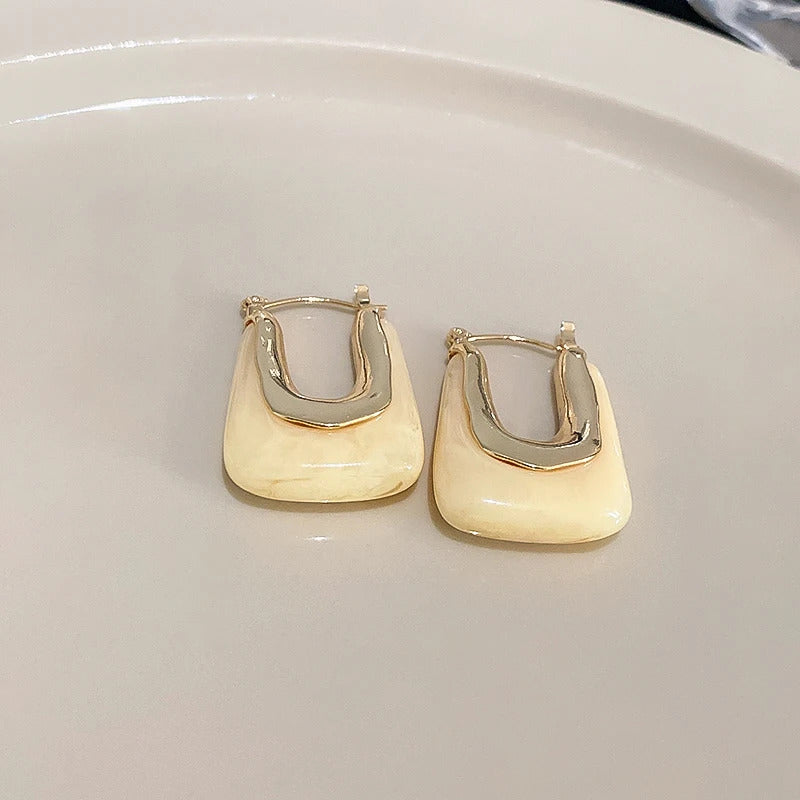 Green Pink Transparent Resin Earrings For Women Girls Geometric Irregular Stud Earrings 2023 New Trendy Ear Jewelry for Party