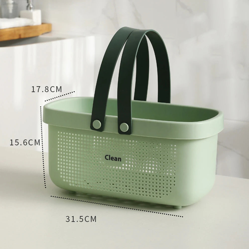 PortableShowerBasket Plastic Mesh Basket with Handles Bathroom, University Dormitory Kitchen, Camp Gym, Garden Cleaning Supplies