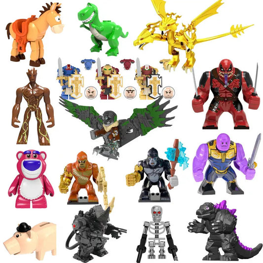 Hot-Selling 4cm Children Anime Figure Hero Building Blocks Kid Gift Assembling Toy Model Mini Movies Characters Figurine Bricks