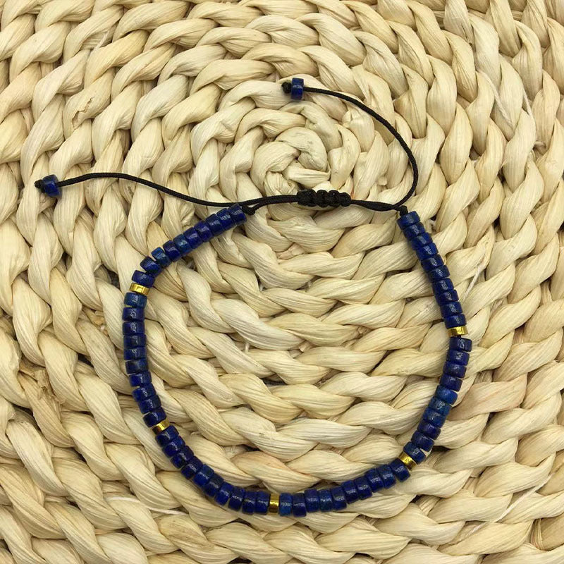 Adjustable Natural Stone Spacer Beads Woven Bracelet Size Fashion Women's Handstring Woven Handstring