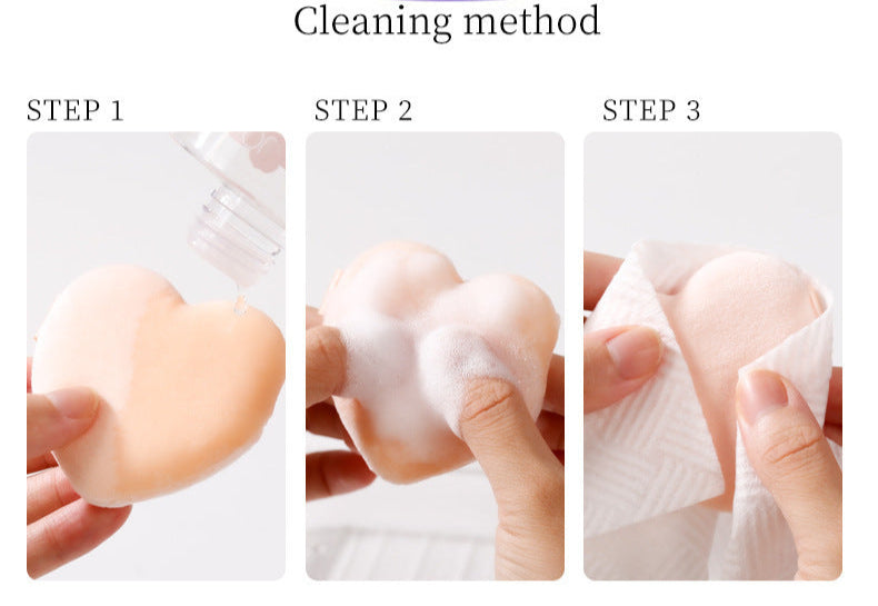 xixi Heart Peach Short Velvet Setting Powder Puff Flocked Soft Non-Powder-Absorbing Makeup Sponge Tool for Studio Use