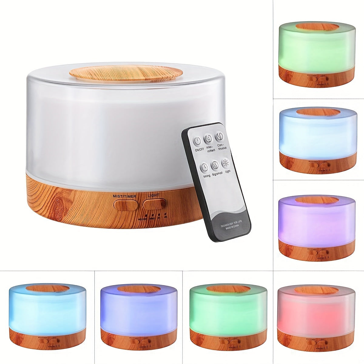 6 Essential Oils! 500ML WiFi-Controlled Aroma Diffuser - 7 Color LED Humidifier for Large Rooms | Ultrasonic Quiet Operation