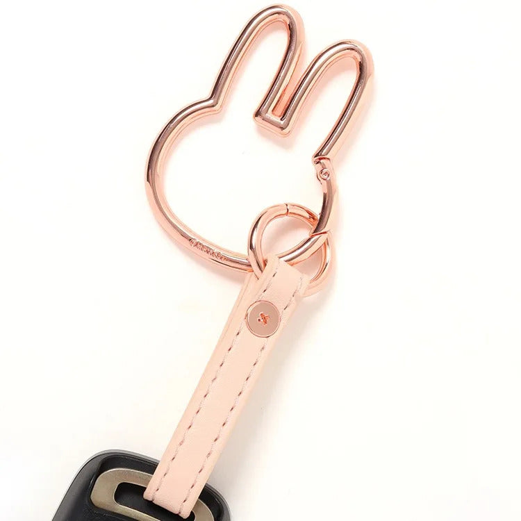 Kawaii Miffy Keychain Pendant Cartoon Cute Rabbit Spring Buckle Mobile Phone Car Key Pendant Couple Gift