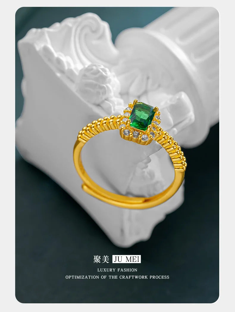 9999 24K  real gold store, same gold women's ring, beautiful moissanite jewelry