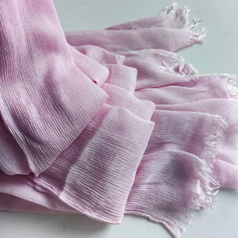 61 Colors Soft Cotton Viscose Scarf Rayon Material Muslim Hijab Mid Eastern Plain Solid Color Headscarf With Tassel