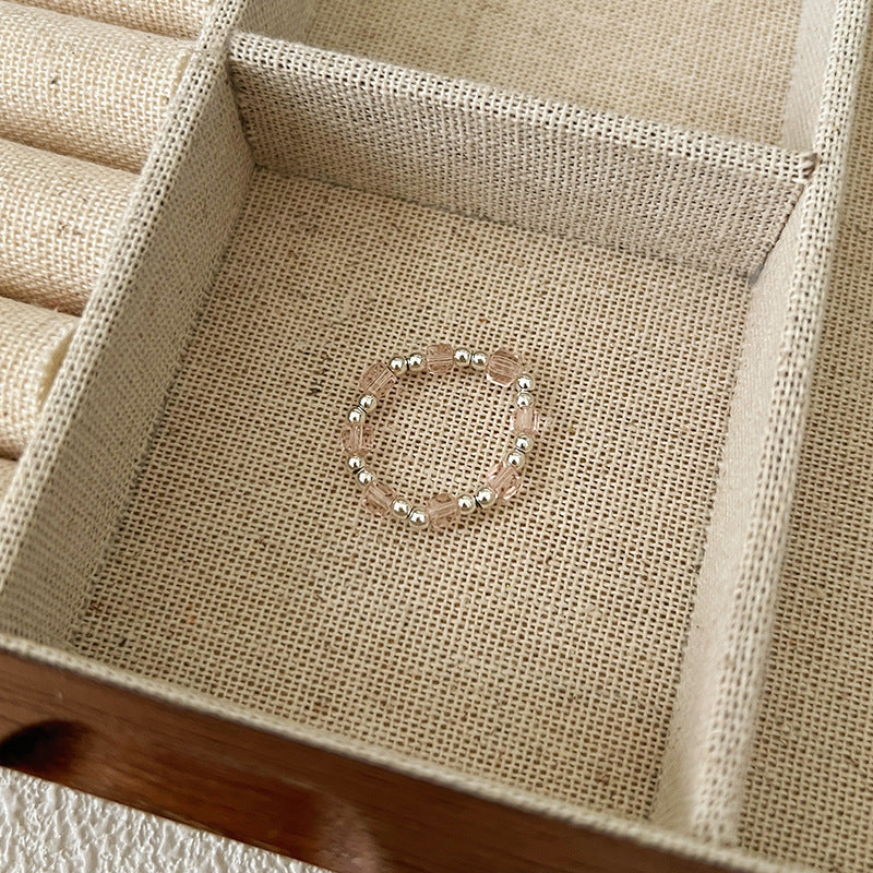 Dopamine Ring for Women, Niche Design, Personalized Beaded Index Finger Ring, High-End Fashion, Colorful Cute Closed Ring