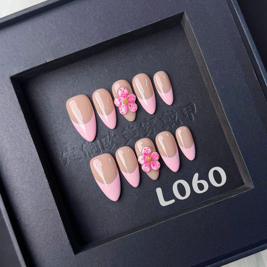 Cross-Border Wholesale Girl French Nail Art Gradient Ice Transparent Pure Desire Sweet Versatile Light Luxury Bride Handmade Wear