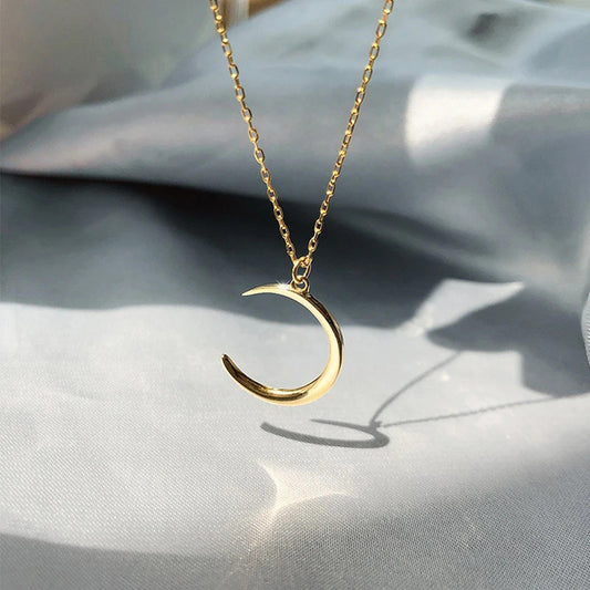 Stainless Steel Necklace New Fashion Moon Chain Pendant Simplicity Necklaces For Women Jewelry Accessories Party Charm Gifts