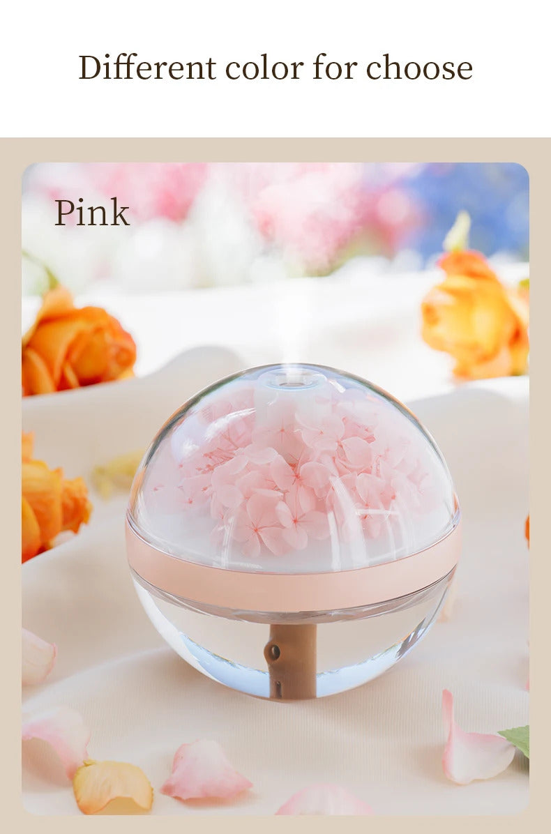 270ML Air Humidifier USB Rechargeable 800mAh Home Hydration Humidifier Colour LED Light Mist Maker Flower Humidificador