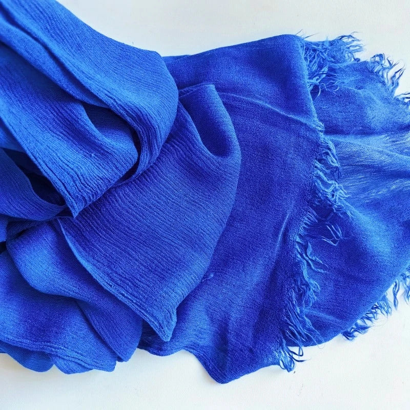61 Colors Soft Cotton Viscose Scarf Rayon Material Muslim Hijab Mid Eastern Plain Solid Color Headscarf With Tassel