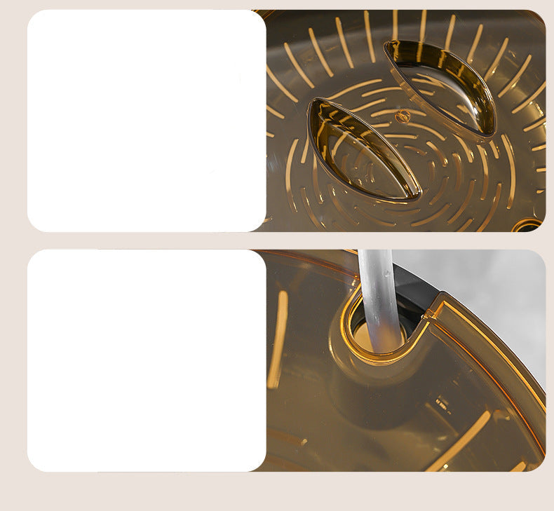 Tea Bucket Office Large Capacity with Strainer Dry Wet Separation Household Table round Portable Transparent Tea Residue Barrel