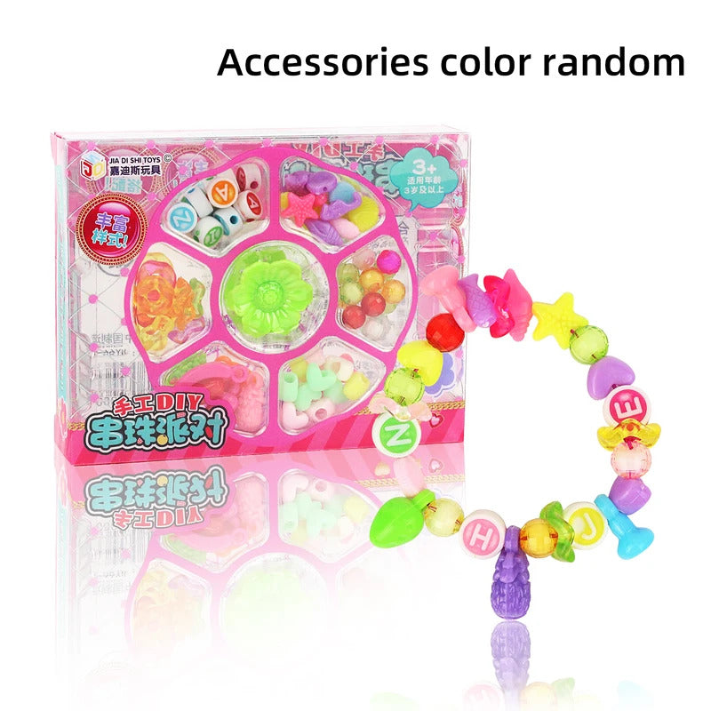 Handmade DIY bead girl's home set bracelet children's toy accessories color random