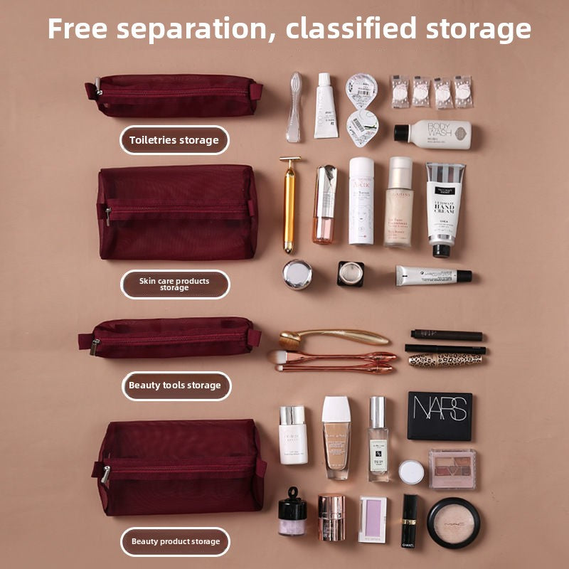 Detachable 4-in-1 Makeup Bag Multifunctional Simple Travel Handheld Foldable Travel Cosmetic Storage Toiletry Bag