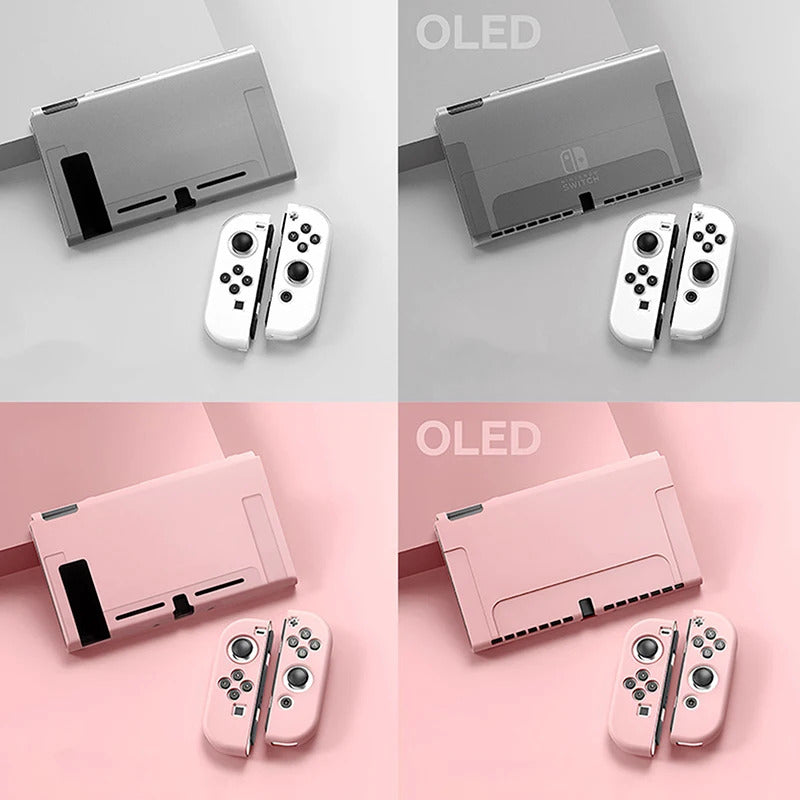 Protective Case Compatible With  Switch OLED Console And Joy-Cons, Switch Can Be Inserted In Dock With Shell