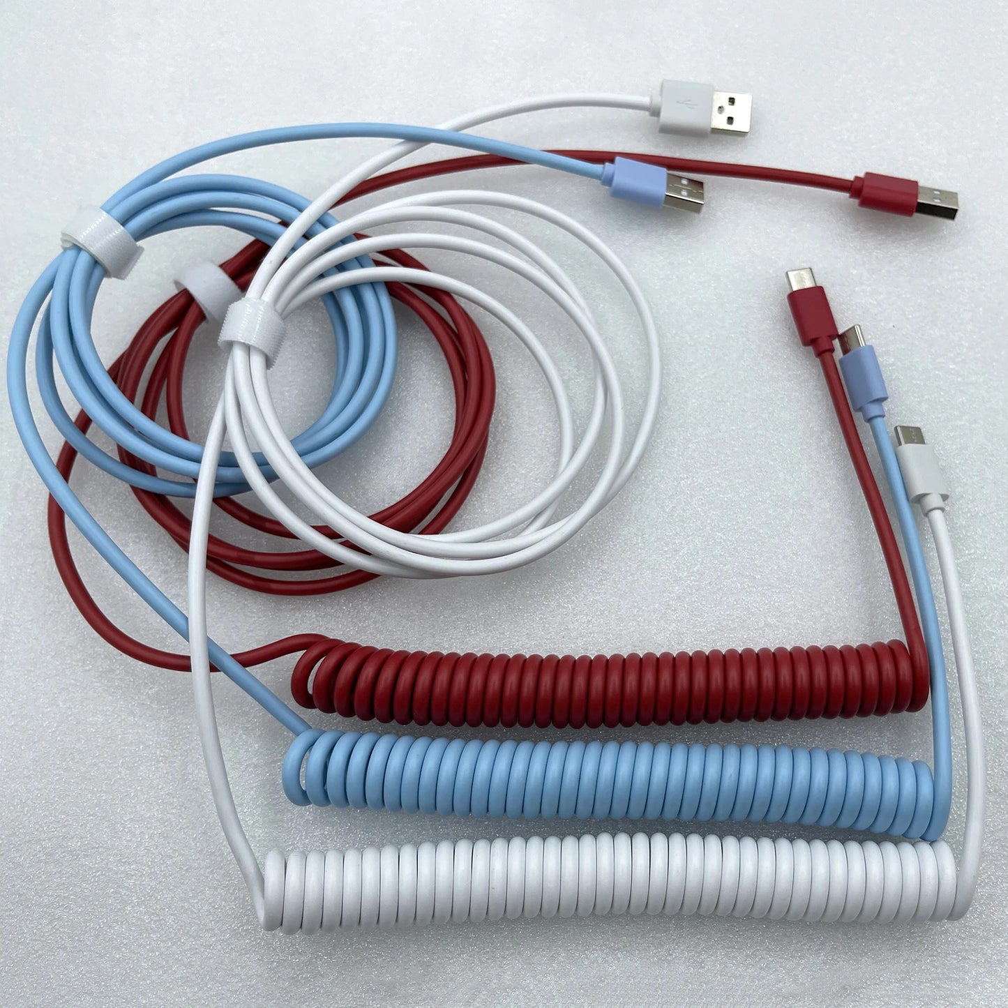 PU Mechanical Keyboard Data Cable Type-C to USB Coiled Spring Aviator Wire 1.5-3m Computer Peripherals